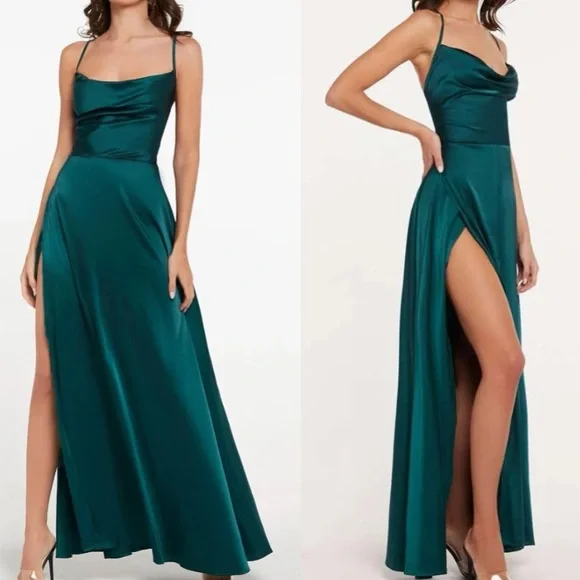 Dresses | Luxe Lace Up Back Wrap Hem Cami Satin Dress | Poshmark Dresses | Luxe Lace Up Back Wrap Hem Cami Satin Dress | Poshmark